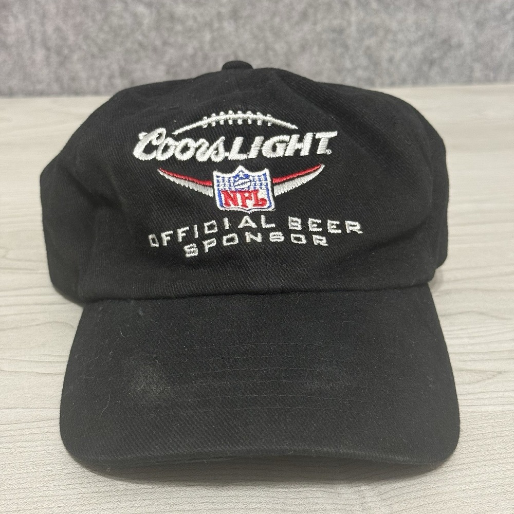 Coors Light NFL Official Beer Sponsor Hat Black Embroidered‎ Logo Cap Adjustable